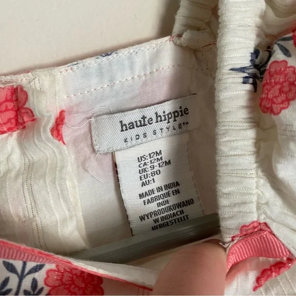 Haute hippie kids dress 12 months floral dress lined cotton - Picture 4 of 4
